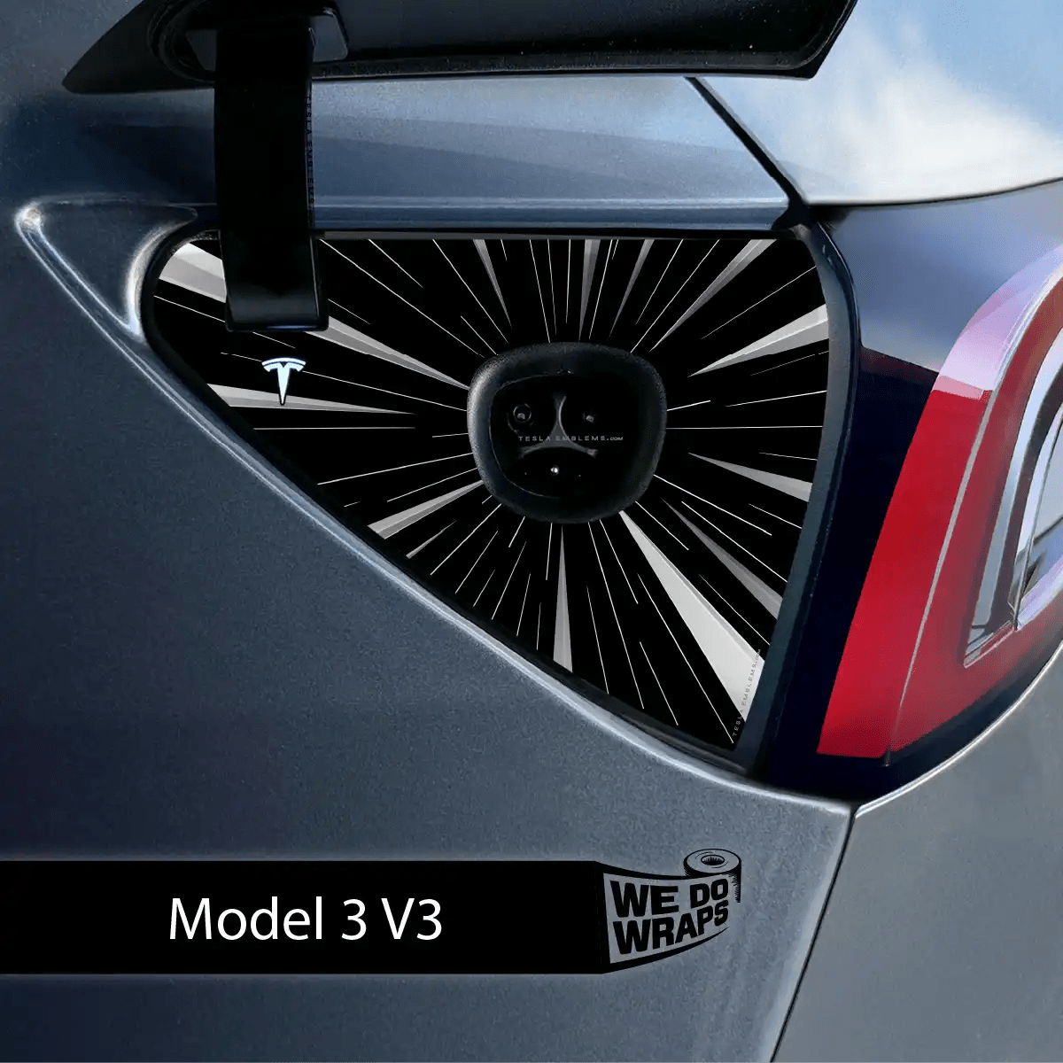 Tesla Ludicrous Performance Mode Charge Port Wrap | Model 3 - Tesla Emblems
