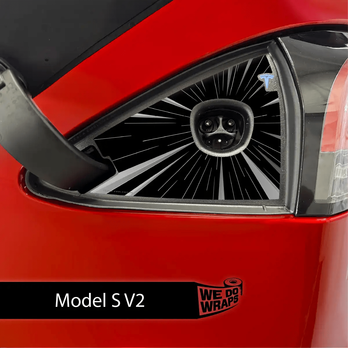 Tesla Ludicrous Performance Mode Charge Port Wrap | Model S - Tesla Emblems
