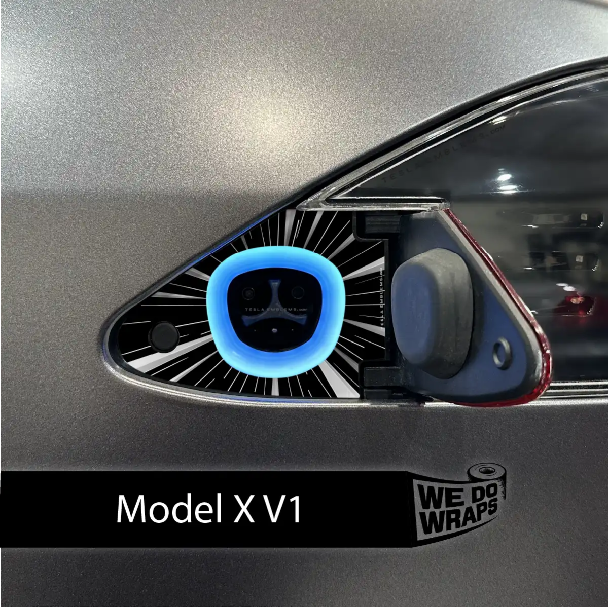 Tesla Ludicrous Performance Mode Charge Port Wrap | Model X - Tesla Emblems