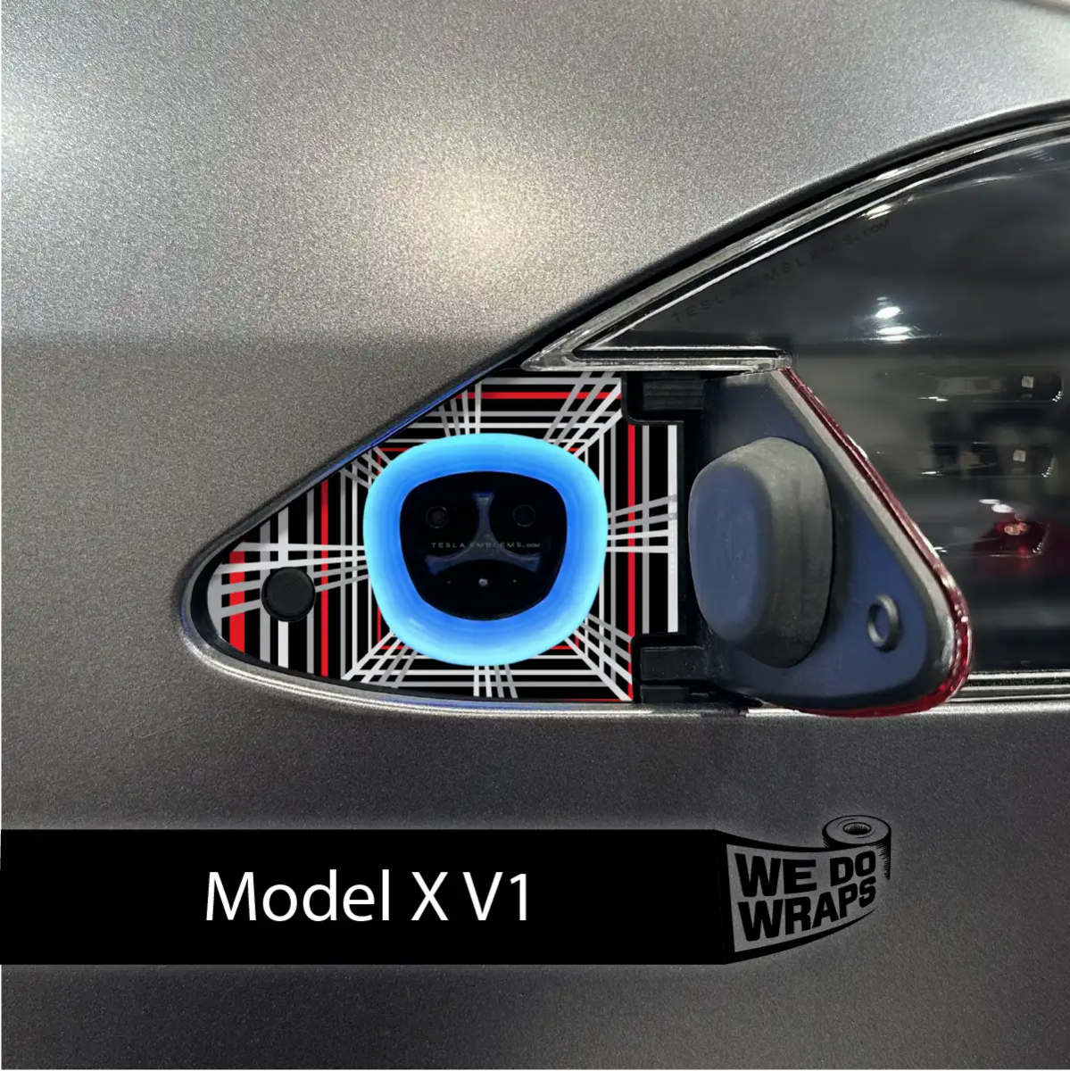 Tesla Plaid Performance Mode Charge Port Wrap | Model X - Tesla Emblems