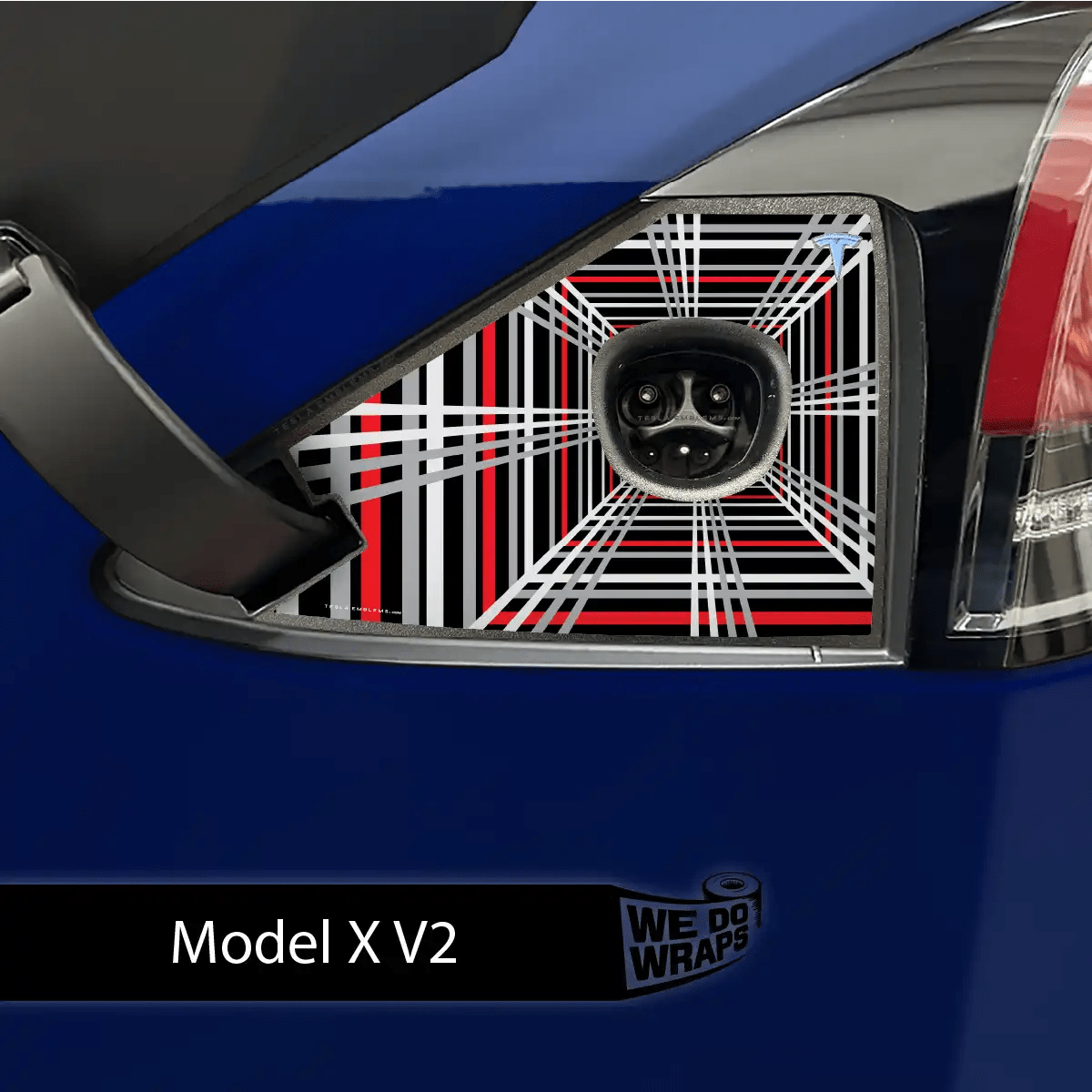 Tesla Plaid Performance Mode Charge Port Wrap | Model X - Tesla Emblems