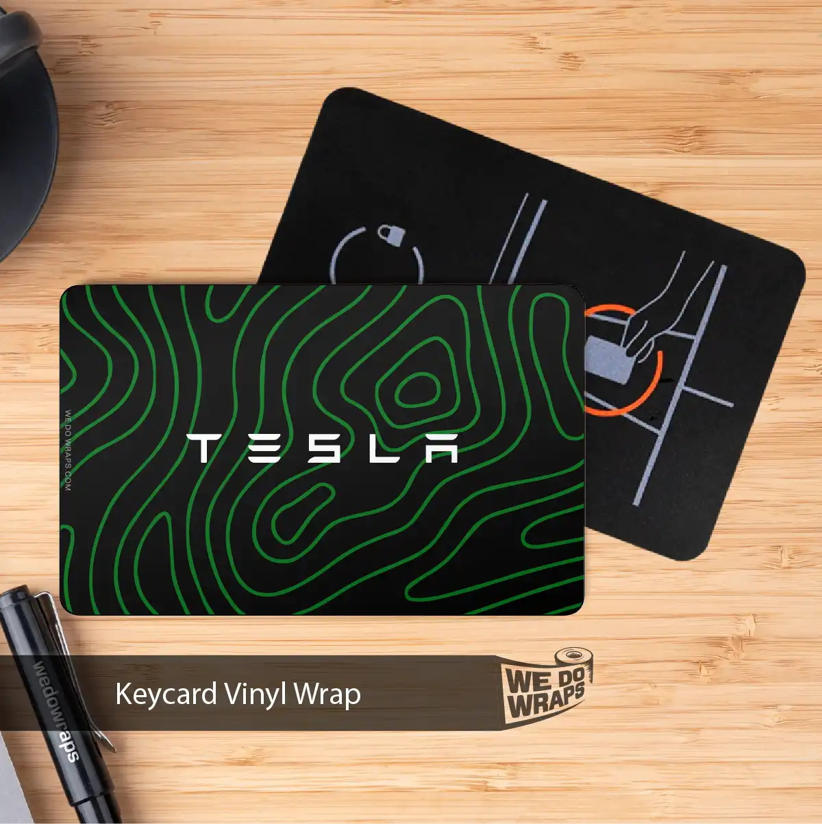 Topography Camo Tesla Keycard Decal - Tesla Emblems