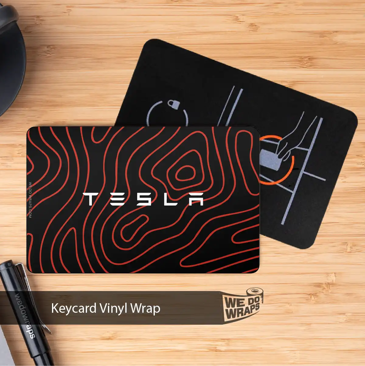 Topography Camo Tesla Keycard Decal - Tesla Emblems