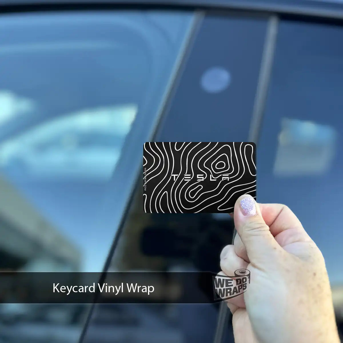 Topography Camo Tesla Keycard Decal - Tesla Emblems