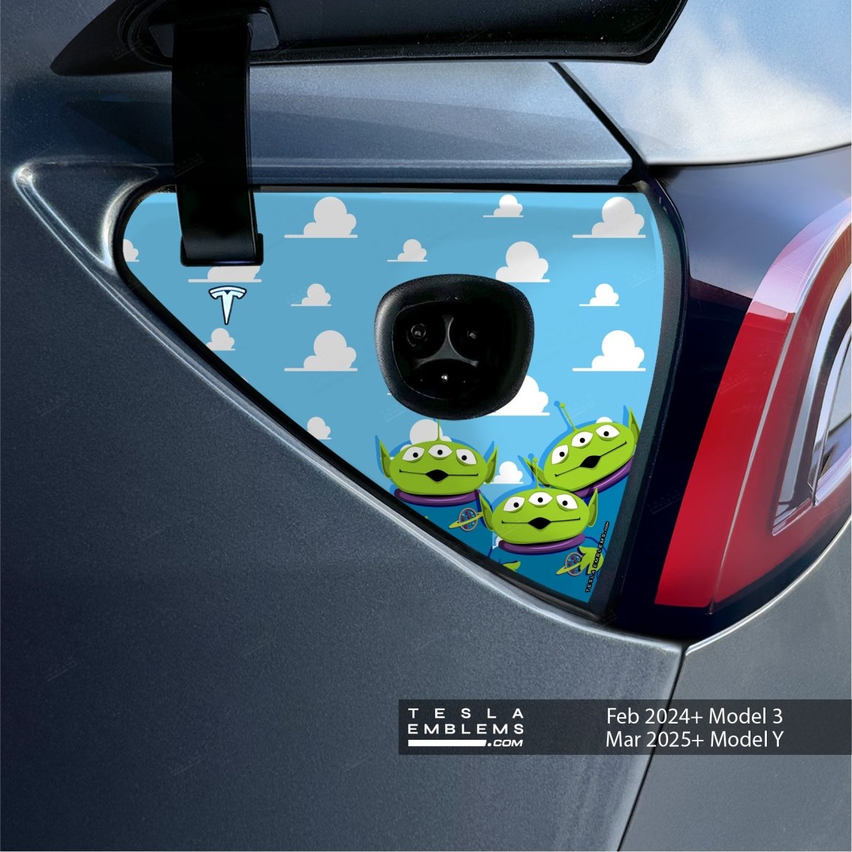Toy Story Aliens Tesla Charge Port Wrap | Model Y - Tesla Emblems