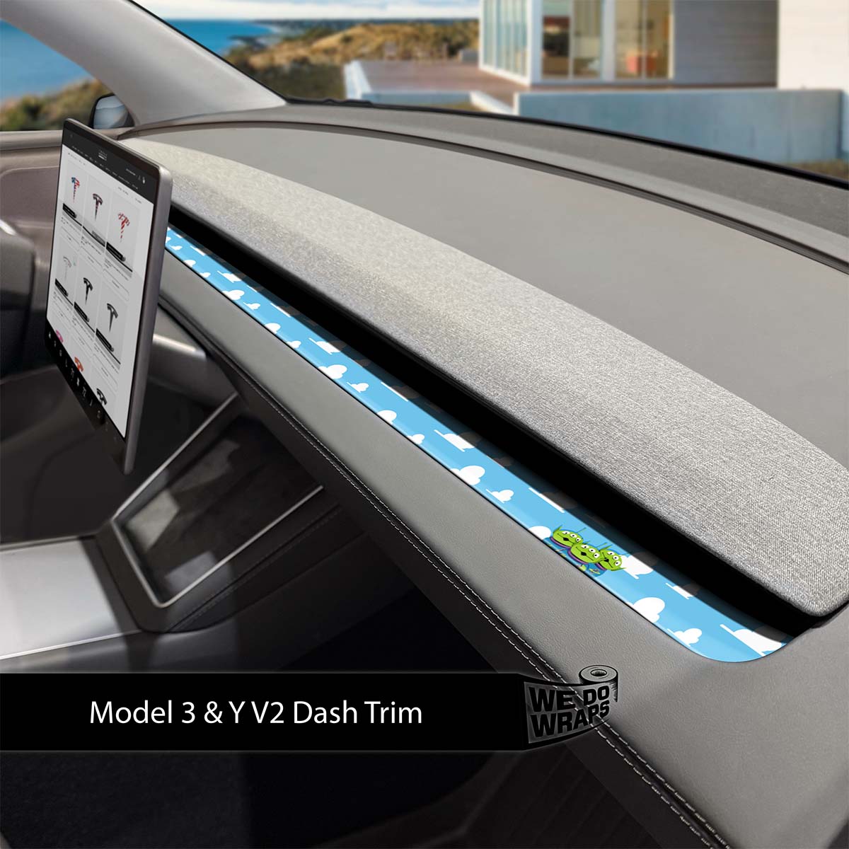 Toy Story Aliens Tesla Dash Trim Wrap | Model 3 ’24-26 Refresh