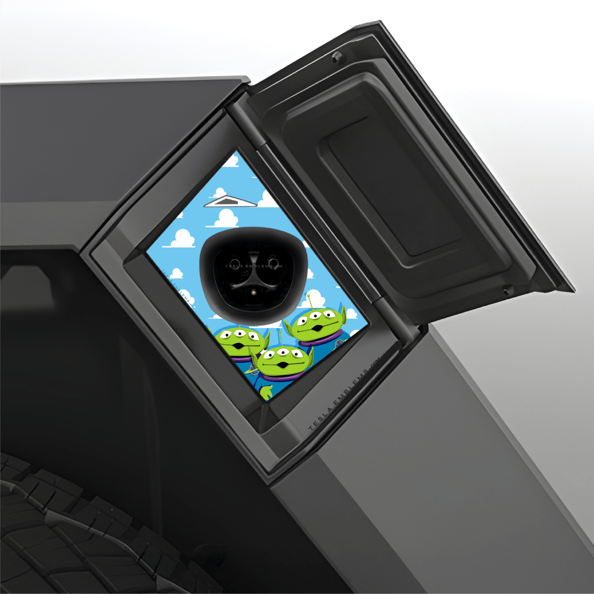 Toy Story Aliens Tesla Charge Port Wrap - Tesla Emblems