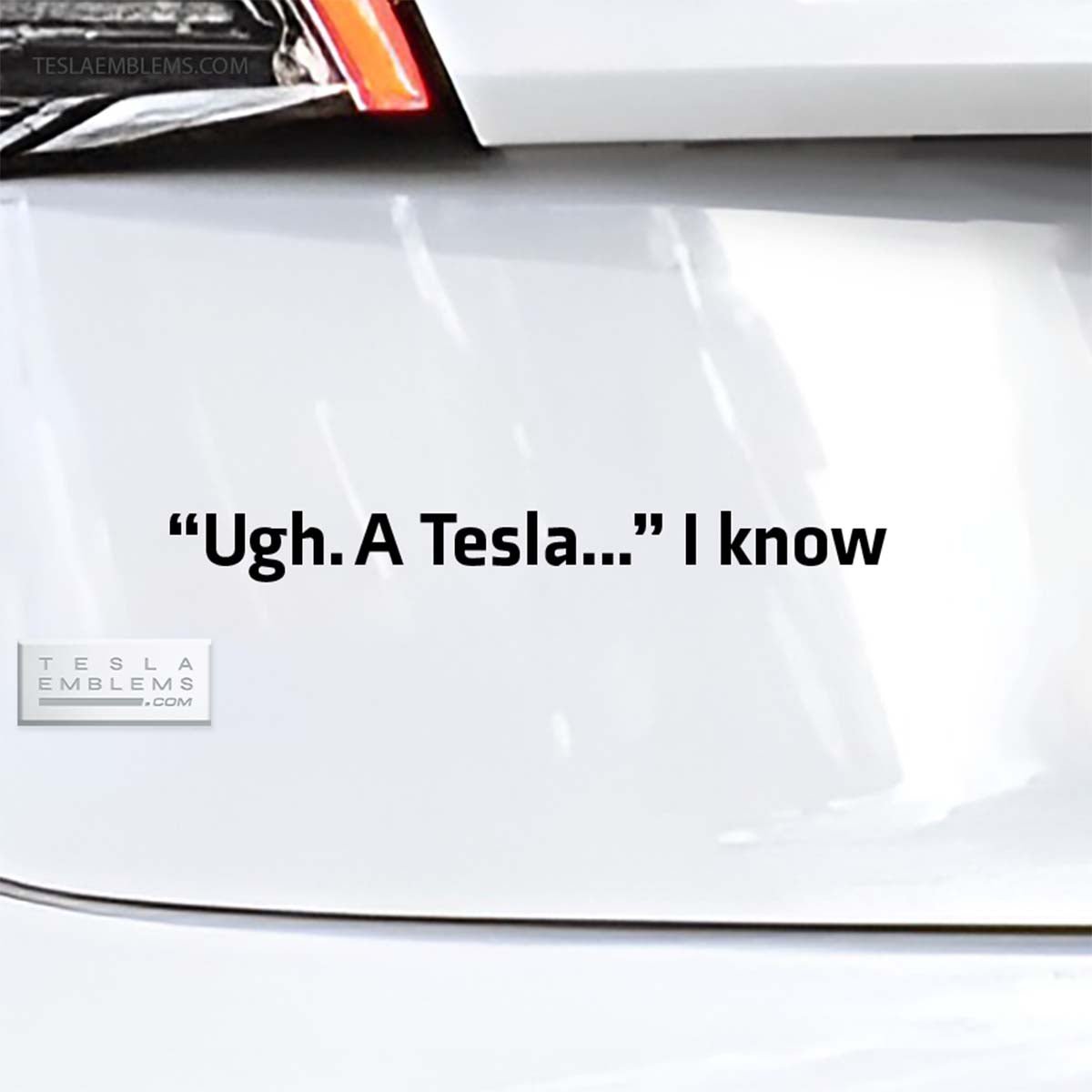 Ugh. A Tesla... I Know | Cut Vinyl Letters Decal - Tesla Emblems