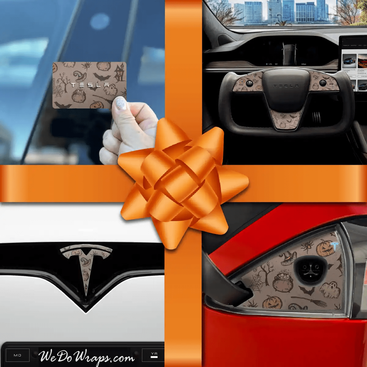 Holiday Bundle Vintage Witch's Brew Tesla Wrap Kit | Model S - Tesla Emblems