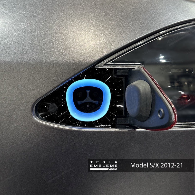 Warp Drive Tesla Charge Port Wrap - Tesla Emblems
