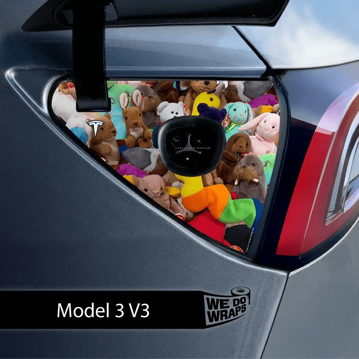 Where I Store My Beanie Babies Tesla Charge Port Wrap | Model 3 - Tesla Emblems