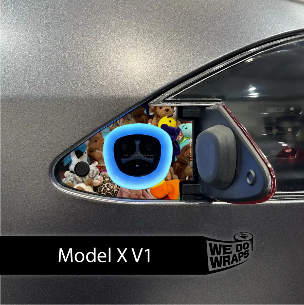 Where I Store My Beanie Babies Tesla Charge Port Wrap | Model X - Tesla Emblems