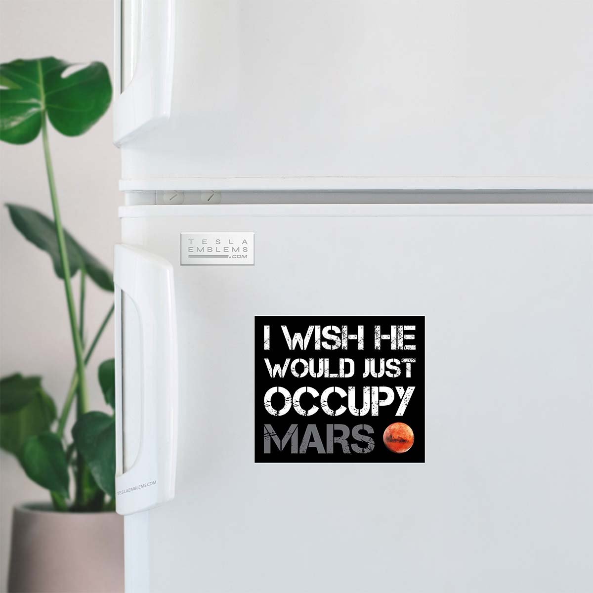 I Wish He Would Just Occupy Mars Vinyl Decal Sticker - Tesla Emblems