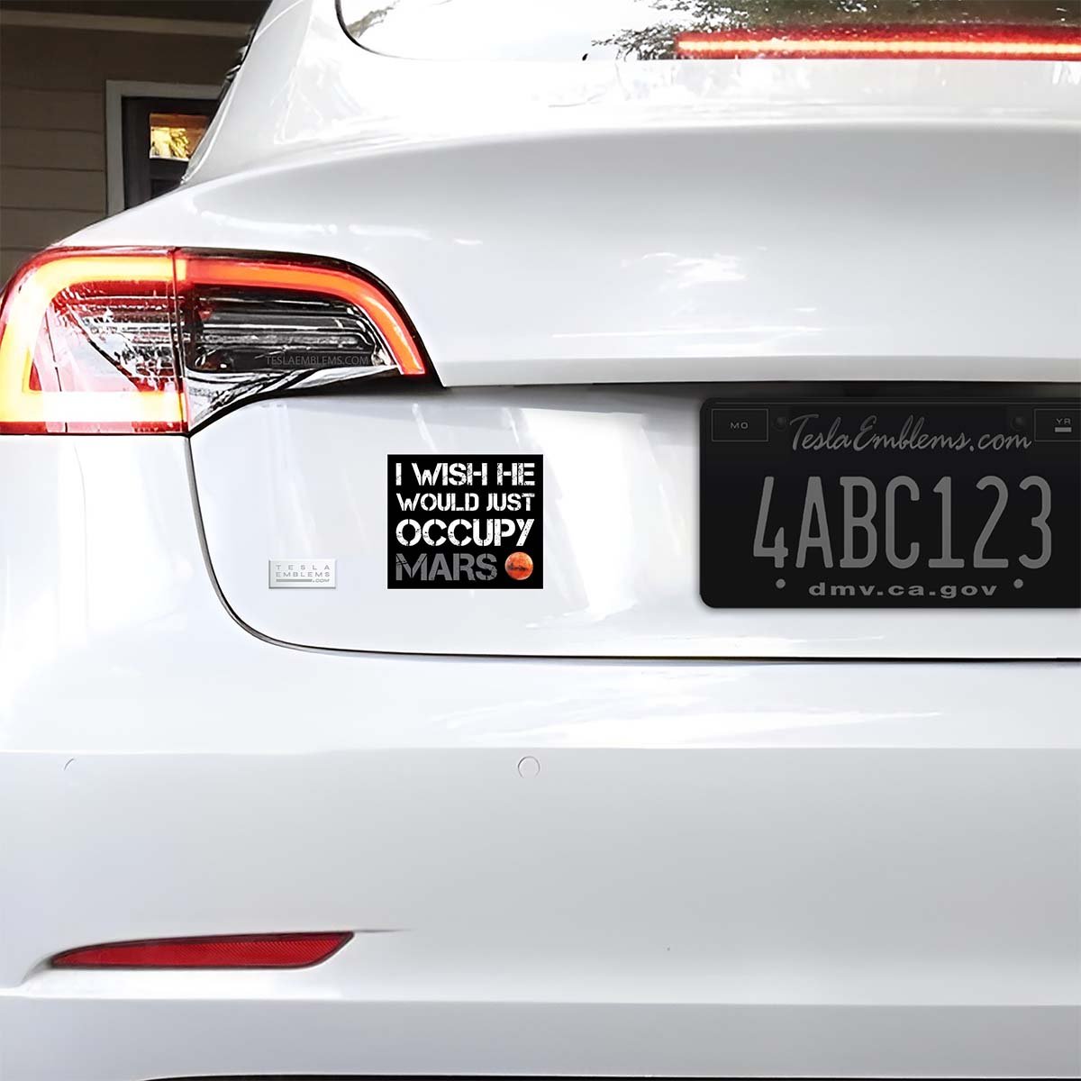 I Wish He Would Just Occupy Mars Vinyl Decal Sticker - Tesla Emblems