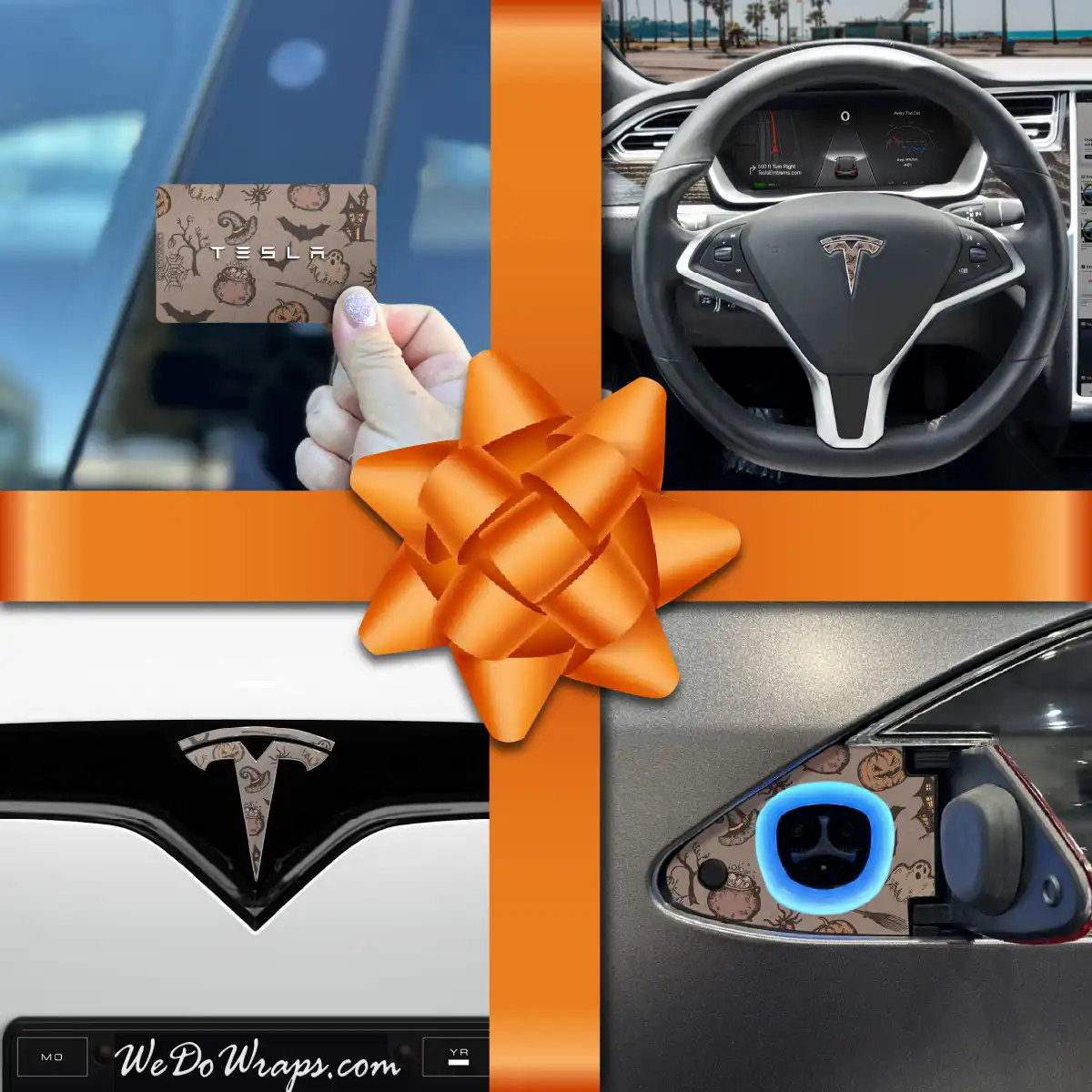 Holiday Bundle Vintage Witch's Brew Tesla Wrap Kit | Model X - Tesla Emblems