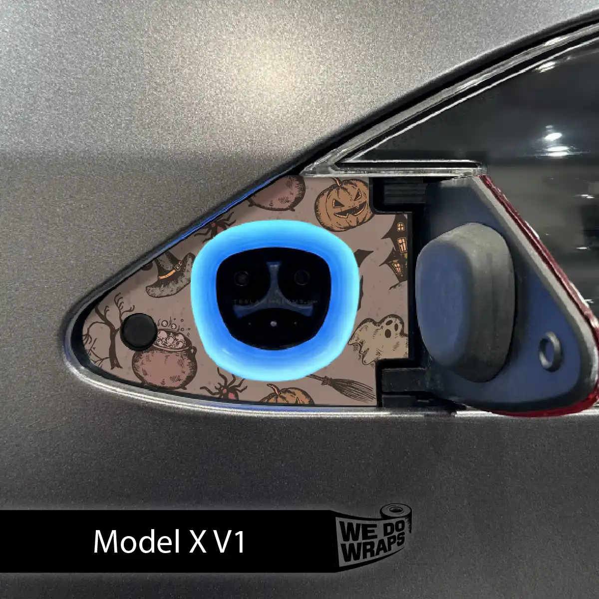 Vintage Witch's Brew Tesla Charge Port Wrap | Model X - Tesla Emblems
