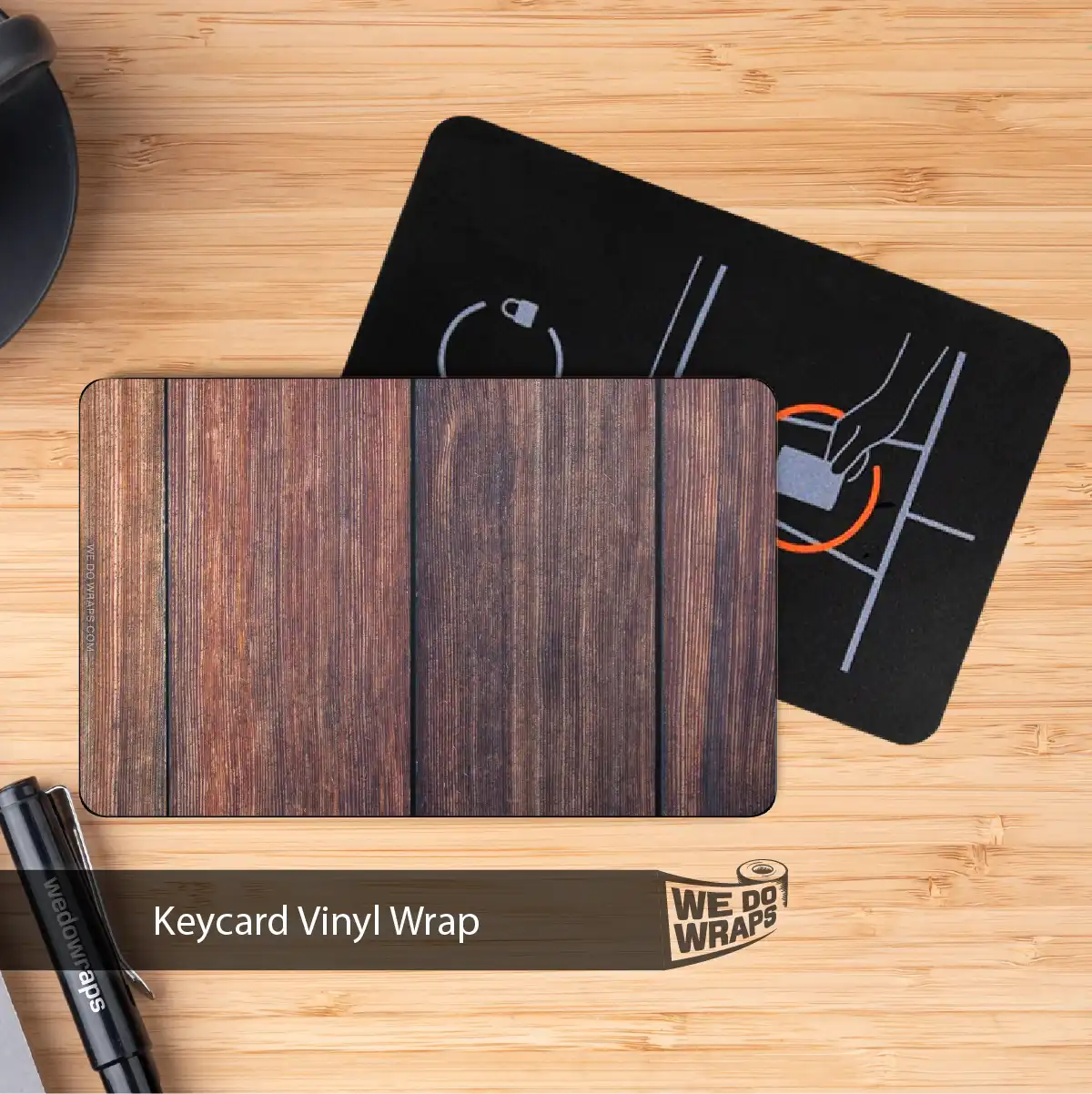 Wood Paneling Tesla Keycard Decal - Tesla Emblems