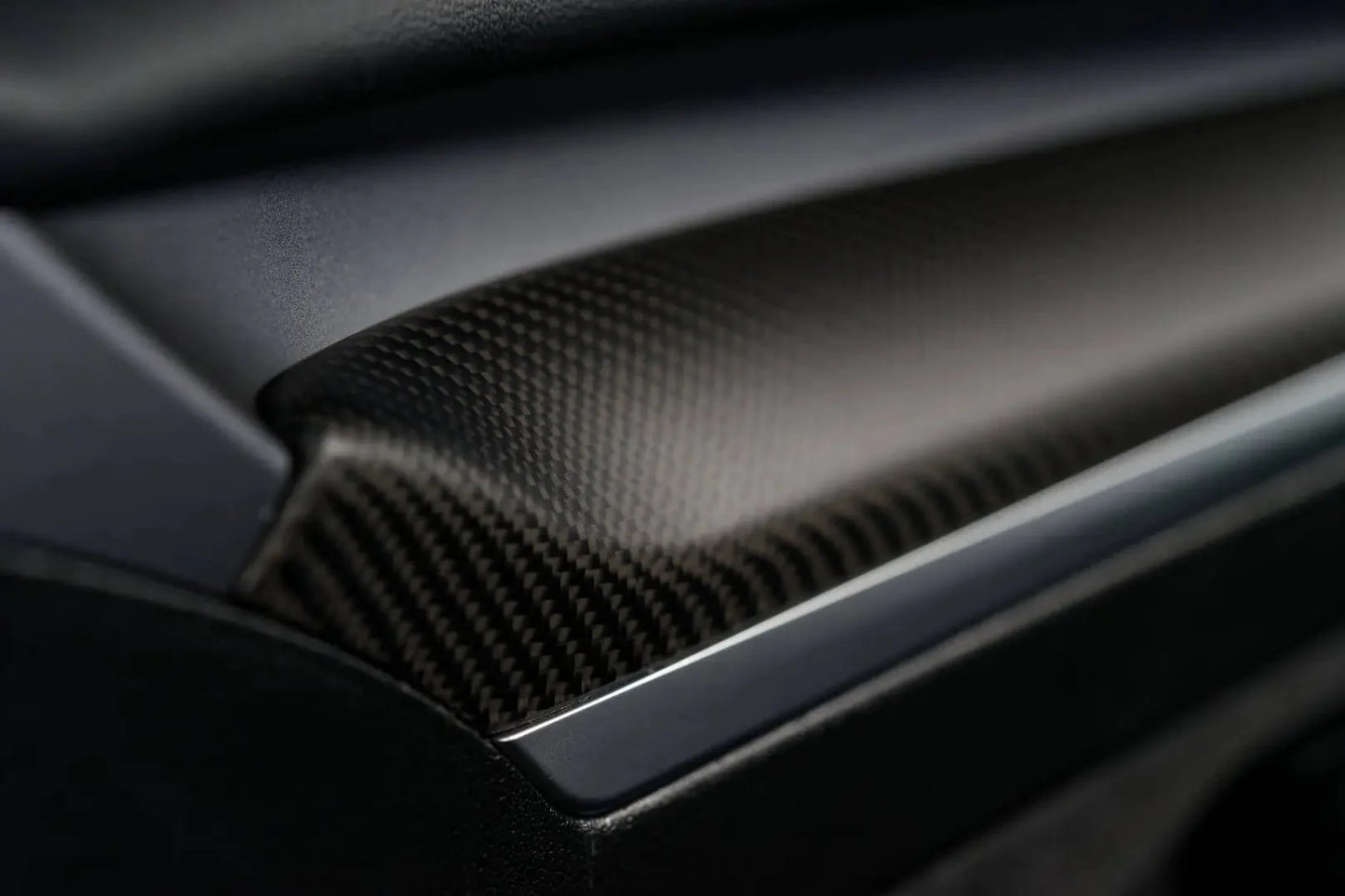 2021-2023 Tesla Model 3/Y - Matte Carbon Fiber Door Trim Replacement