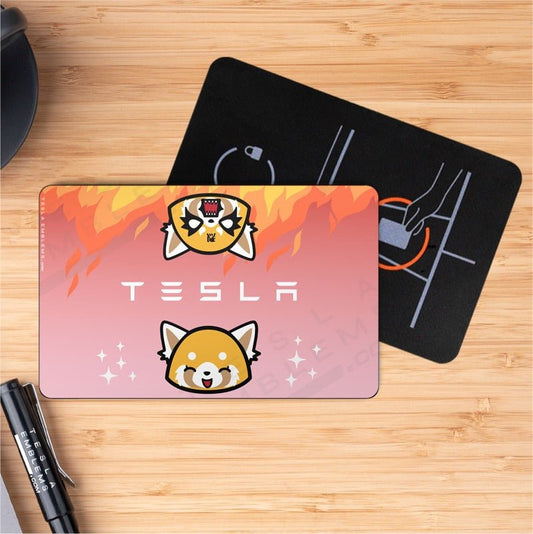 Aggrestuko Tesla Keycard Decal - Tesla Emblems