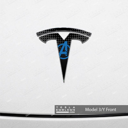 Avengers Tesla Emblem Decals (Front + Back) - Tesla Emblems