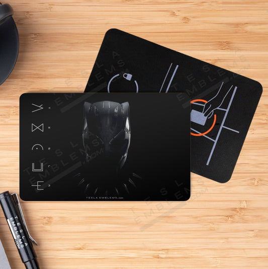 Black Panther Wakanda Forever Tesla Keycard Decal - Tesla Emblems