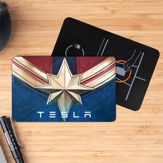 Captain Marvel Tesla Keycard Decal - Tesla Emblems