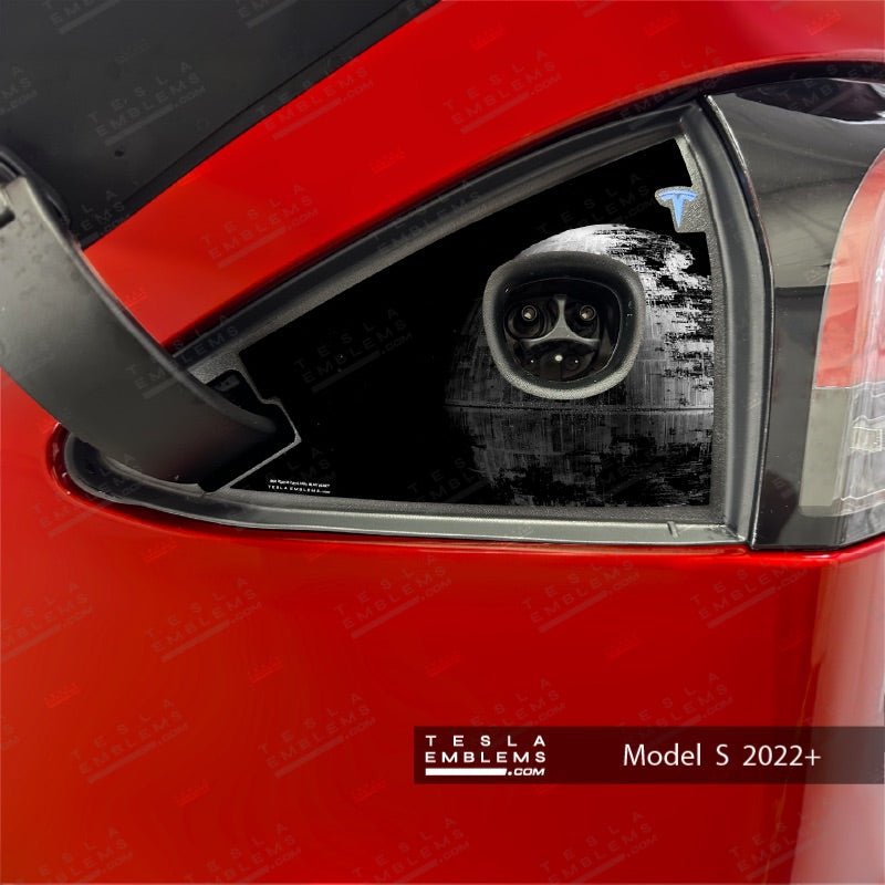 Death Star Tesla Charge Port Wrap - Tesla Emblems