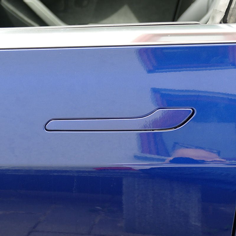 3M Deep Blue Metallic Tesla Door Handle Decals (4pcs) - Tesla Emblems