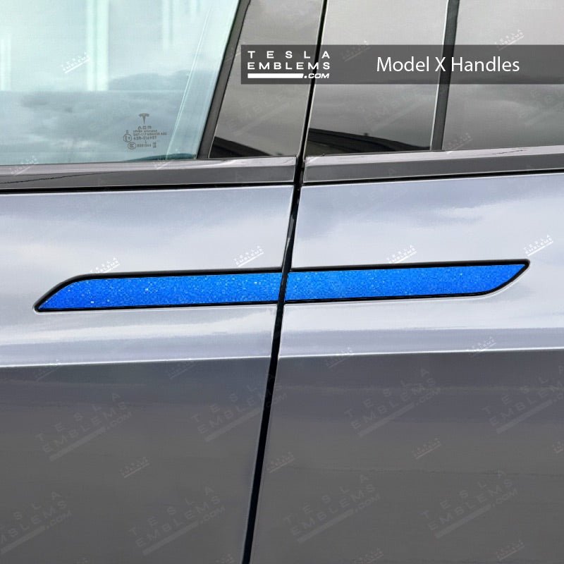 3M Gloss Fire Blue Tesla Door Handle Decals (4pcs) - Tesla Emblems