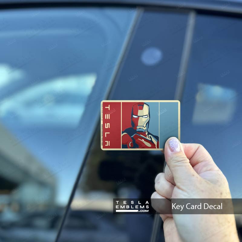 Iron Man Portrait Keycard Decal - Tesla Emblems