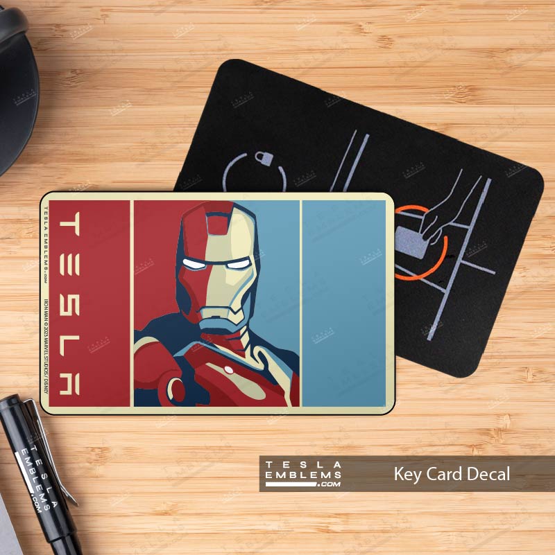 Iron Man Portrait Keycard Decal - Tesla Emblems