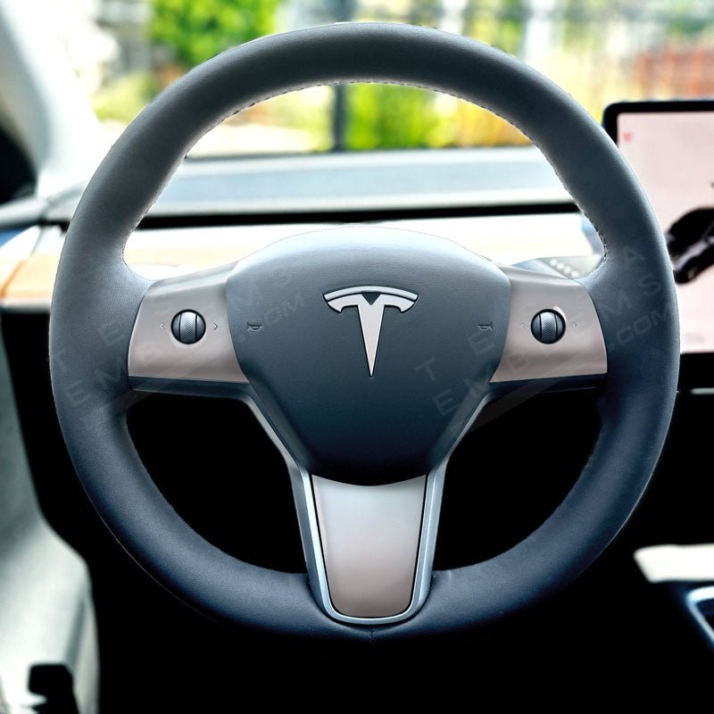 KPMF Matte Aurora Peal Tesla Steering Wheel Trim Decal Kit (4pcs) - Tesla Emblems