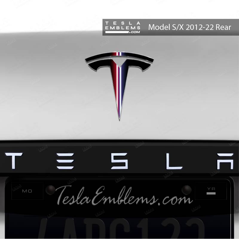 Side by Side Lightsaber Tesla Emblem Decals (Front + Back) - Tesla Emblems