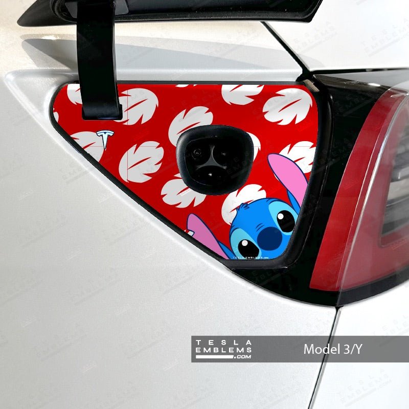 Lilo & Stitch Tesla Charge Port Wrap - Tesla Emblems