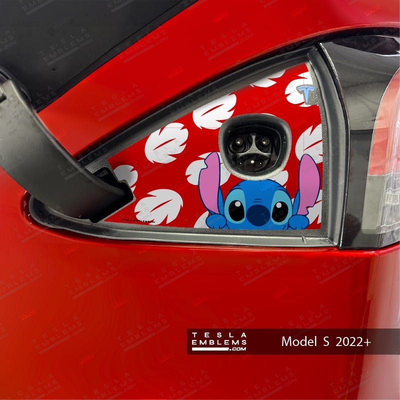 Lilo & Stitch Tesla Charge Port Wrap - Tesla Emblems