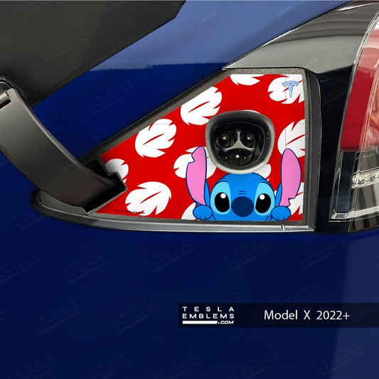 Lilo & Stitch Tesla Charge Port Wrap - Tesla Emblems