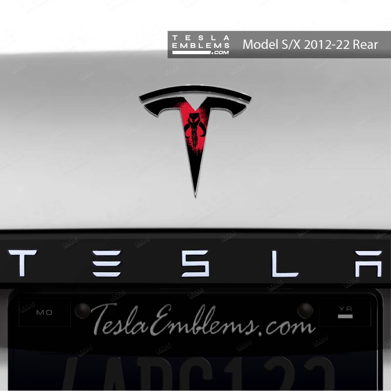 Mandalorian Tesla Emblem Decals (Front + Back) - Tesla Emblems