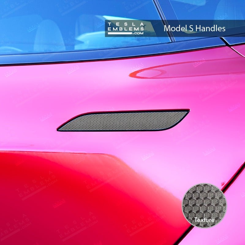 3M Matrix Black Tesla Door Handle Decals (4pcs) - Tesla Emblems