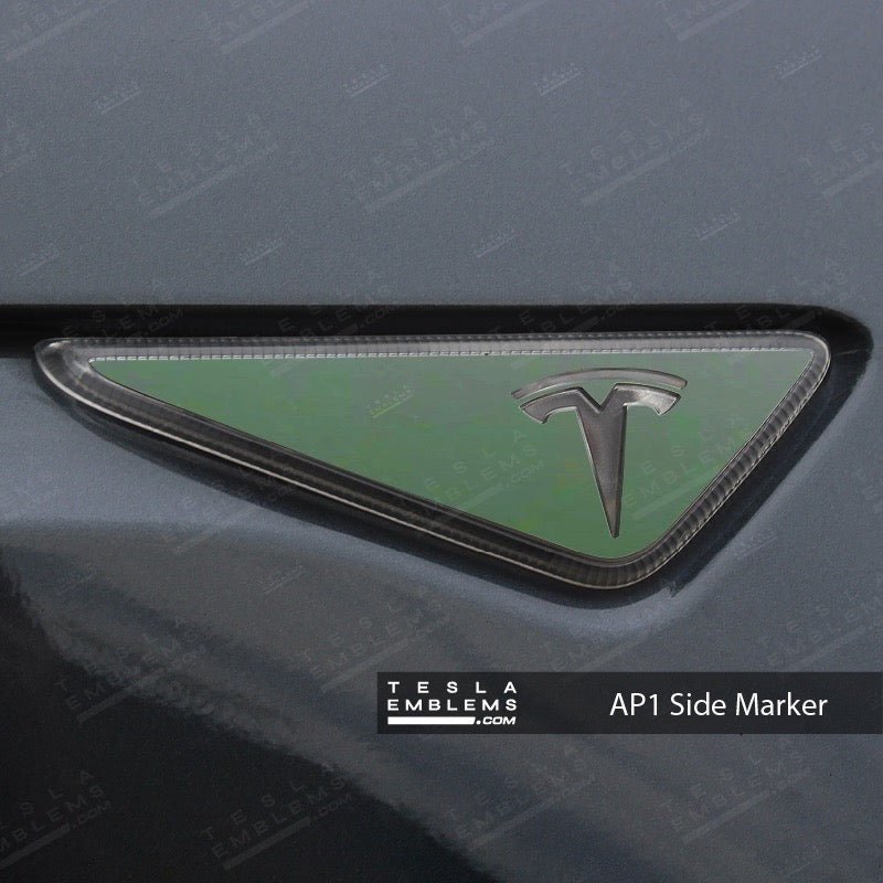 3M Matte Military Green Tesla Side Marker Decals (2pcs) - Tesla Emblems