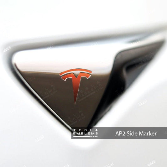 3M Matte Red Tesla Side Marker Decals (2pcs) - Tesla Emblems