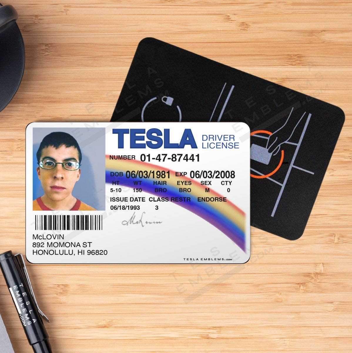 McLovin' Tesla Keycard Decal - Tesla Emblems