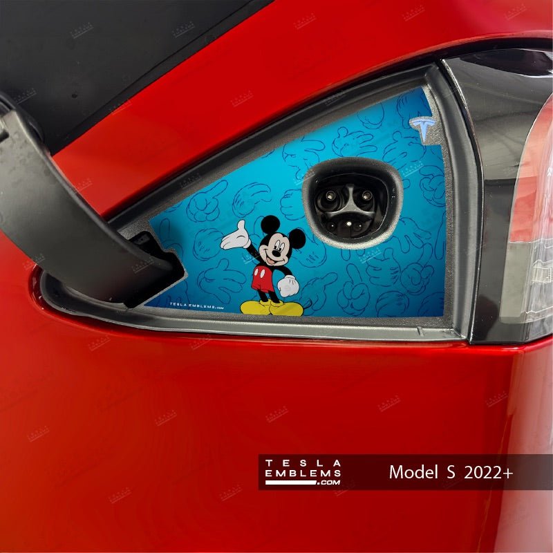 Mickey Mouse Tesla Charge Port Wrap - Tesla Emblems