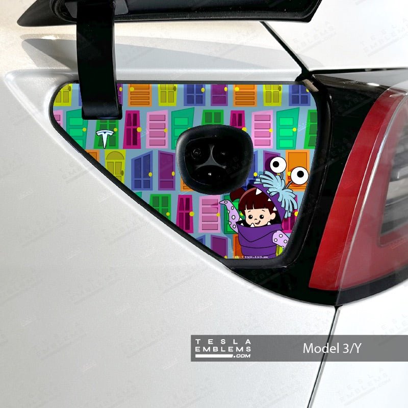 Monsters Inc. Tesla Charge Port Wrap - Tesla Emblems