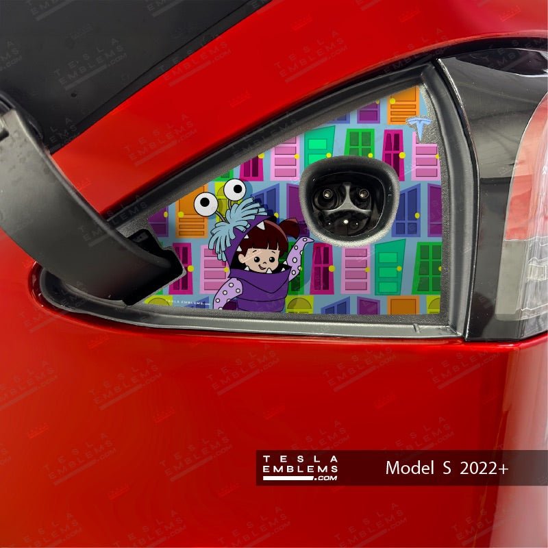 Monsters Inc. Tesla Charge Port Wrap - Tesla Emblems