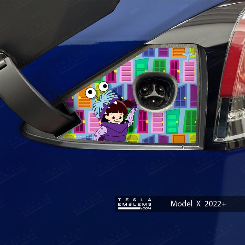 Monsters Inc. Tesla Charge Port Wrap - Tesla Emblems