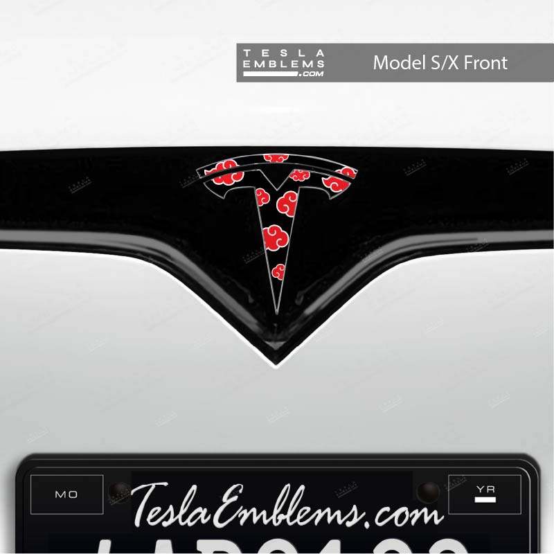Naruto Akatsuki Tesla Emblem Decals (Front + Back) - Tesla Emblems