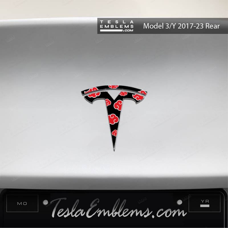 Naruto Akatsuki Tesla Emblem Decals (Front + Back) - Tesla Emblems