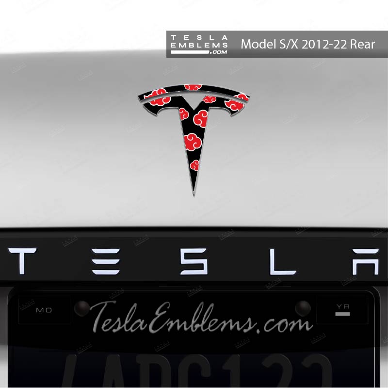 Naruto Akatsuki Tesla Emblem Decals (Front + Back) - Tesla Emblems