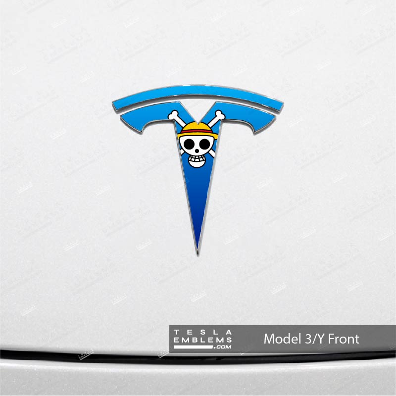 One Piece Tesla Emblem Decals (Front + Back) – Tesla Emblems