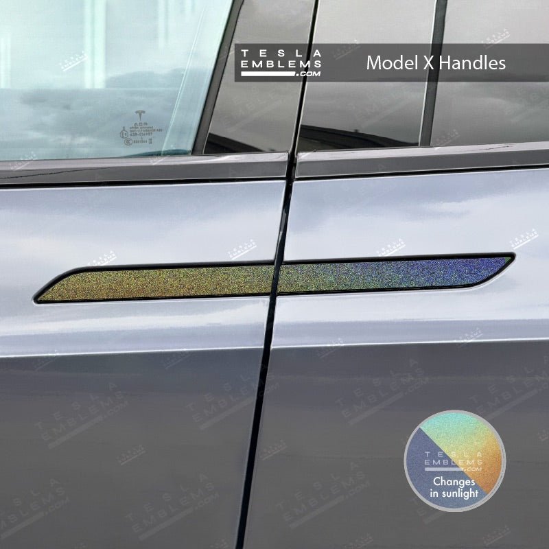 3M Satin Psychedelic Flip Tesla Door Handle Decals (4pcs) - Tesla Emblems